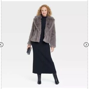 Women's Faux Fur Jacket - A New Day
Gray Size Large